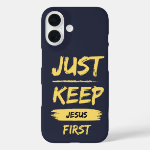 Geel, houd Jezus eerst iPhone 16 Hoesje