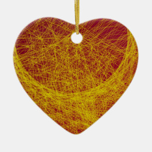 geel hout abstracte kunst keramisch ornament