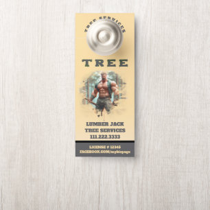 *~* Geel Houten Jack Tree Services QR Deur