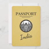 Geel India paspoort Bewaar de datum Save The Date (Voorkant)