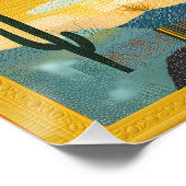 Geel ingelijste Desert Art Grid – Levendige geomet Perfect Poster (Hoek)