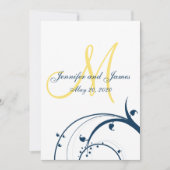 Geel Initiaal, uitnodiging voor blauwe zweepse bru (Voorkant)