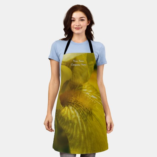 Geel Iris Beard Schort (Gedragen)