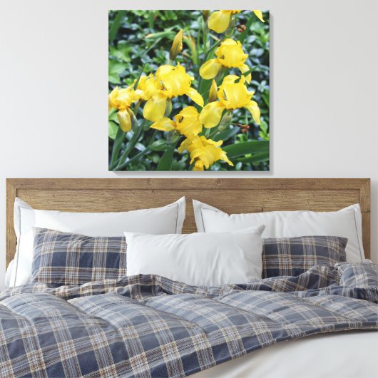 geel iris bloem tuin canvas (Insitu (Slaapkamer))