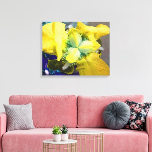 Geel Iris Canvas (Insitu (Woonkamer))