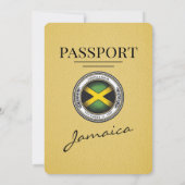 Geel Jamaica Passport Uitnodiging voor het Huwelij (Achterkant)