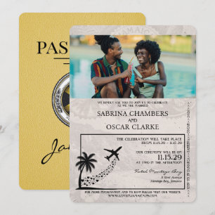 Geel Jamaica Passport Uitnodiging voor het Huwelij