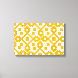 Geel Jamdani ontwerp Canvas Afdruk