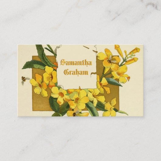  geel jasmijn bloemen custom floral visitekaartje (Voorkant)