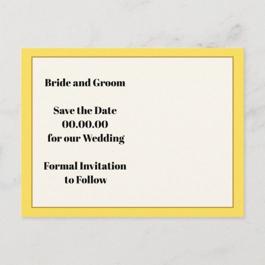 geel jasmijn bloemenbewaar de datum aankondigingskaart (Achterkant)