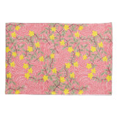 Geel Jasmijnventiel op koraalroze Kussensloop (Achterkant-Links)