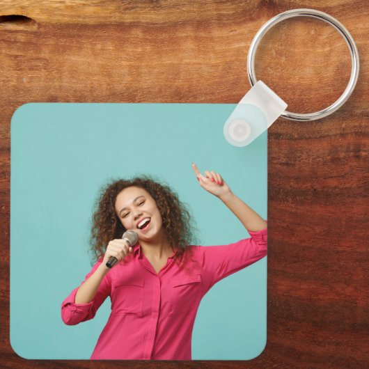 Geel je hart uitzingen sleutelhanger (Achterkant)