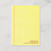 Geel juridisch advies visitekaartje (Achterkant)