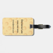 Geel kaaspatroon bagagelabel (Achterkant horizontaal)