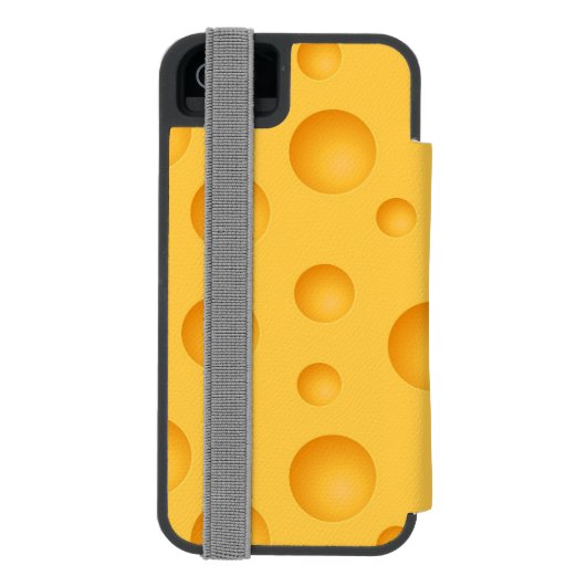 Geel kaaspatroon incipio iPhone portemonnee hoesje (Agenda Achterkant)