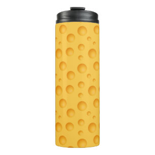 Geel kaaspatroon thermosbeker