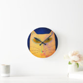 Geel kat abstracte kunst ronde klok (Huis)