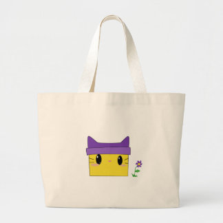 Geel Kat Grote Tote Bag