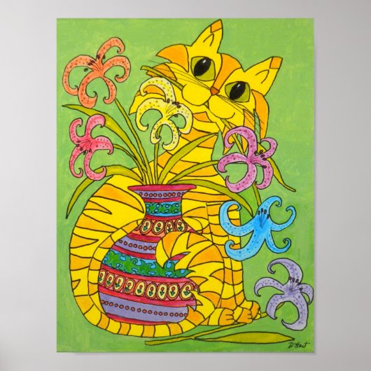 Geel katje met luiers poster (Voorkant)