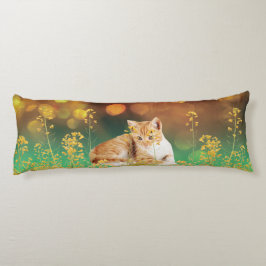 Geel Katten lichaam kussen