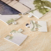 Geel katten venster bloembak schilderen legpuzzel (Zijkant)