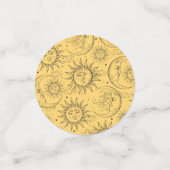 Geel -Kelesal Sun Moon Stars Confetti (Kleine voorkant)