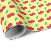 Geel kersenprint inpakpapier (Rol Hoek)