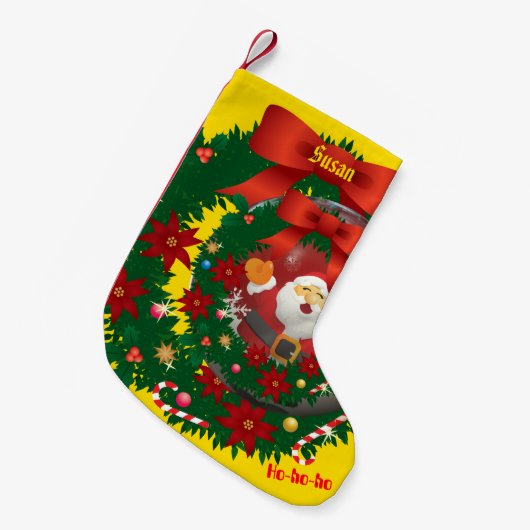 Geel kerstfeest kerstfeestdag kerstkerstmis kleine kerstsok (Voorkant (Hangend))