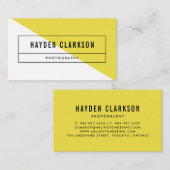 Geel kleurblok Modern Visitekaartje (Voorkant / Achterkant)