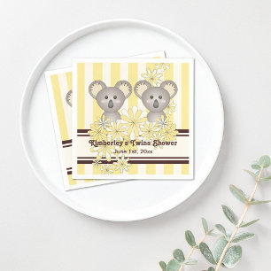 Geel Koala Twin Baby shower / Kinderen Verjaardag Servet
