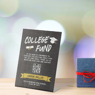Geel Koel Schoolbord Afstuderen College Fonds Reclamebord Met Voetstuk