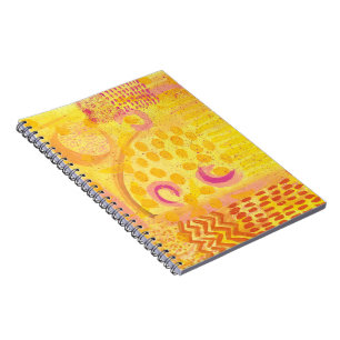Geel Koraal Abstract Schilderij Notitieboek