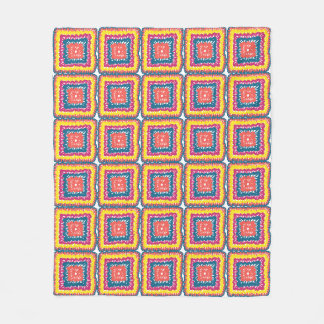Geel Koraal Teal namaak haakwerk granny vierkant Fleece Deken