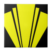 Geel kunstdeco-ontwerp tegeltje (Voorkant)