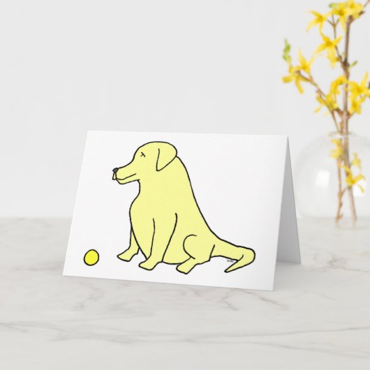 Geel lab: "Ga zitten. Blijf. Een bal hebben." Kaart (Gele Bloem)