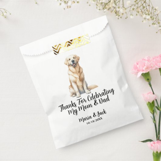 Geel Lab gepersonaliseerde huisdier bruiloft cockt Bedankzakje (Gezegeld)