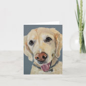 Geel Lab Handgeschilderd op Canvas Bedankkaart (Voorkant)