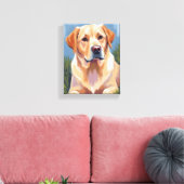 Geel Lab Hond Pet Painting Canvas Afdruk (Insitu (Woonkamer))