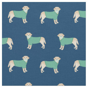 Geel lab in Scrubs marineblauw Stof