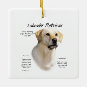 Geel lab keramisch ornament