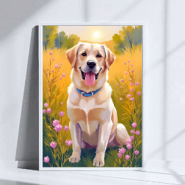 Geel Lab Labrador Retriever Hond Huisdier Schilder Poster