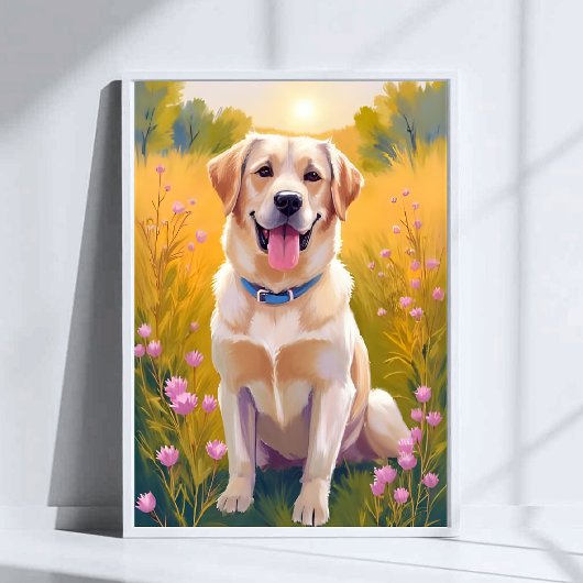 Geel Lab Labrador Retriever Hond Huisdier Schilder Poster