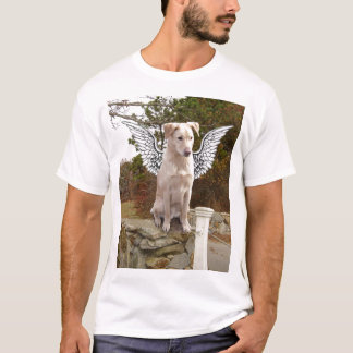 Geel lab met engel vleugels t-shirt