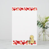 Geel lab met ijskruid briefpapier (Staand voorkant)