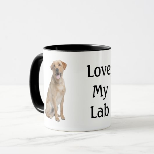 Geel lab mok (Voorkant links)