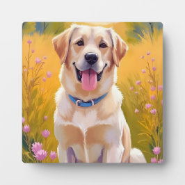 Geel Lab Schilderij Labrador Retriever Dog Art Fotoplaat