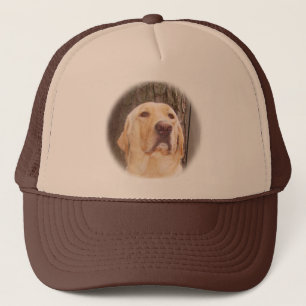Geel lab trucker pet
