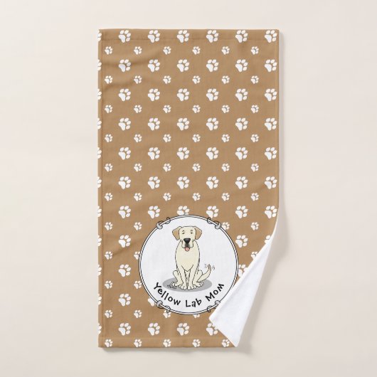 Geel Laboratorium Mam (Labrador Retriever Mam) Cut Bad Handdoek (Handdoek)