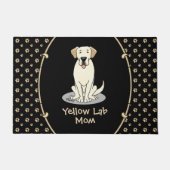 Geel Laboratorium Mam (Labrador Retriever Mam) Cut Deurmat (Voorkant)