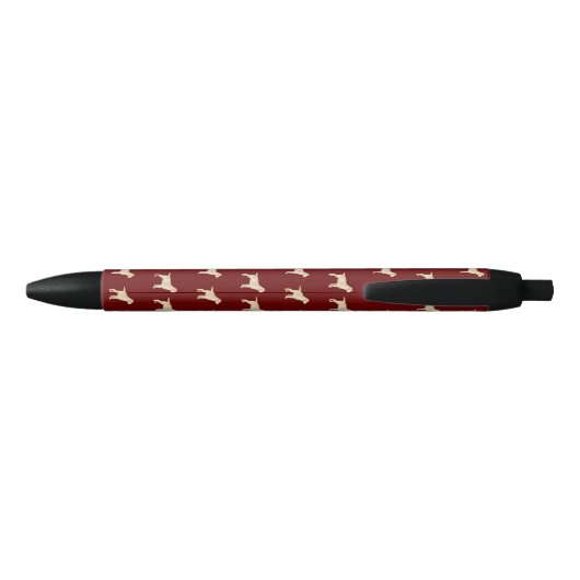 Geel labrador Dogs Pattern Monogramed Zwarte Inkt Pen (Achterkant)